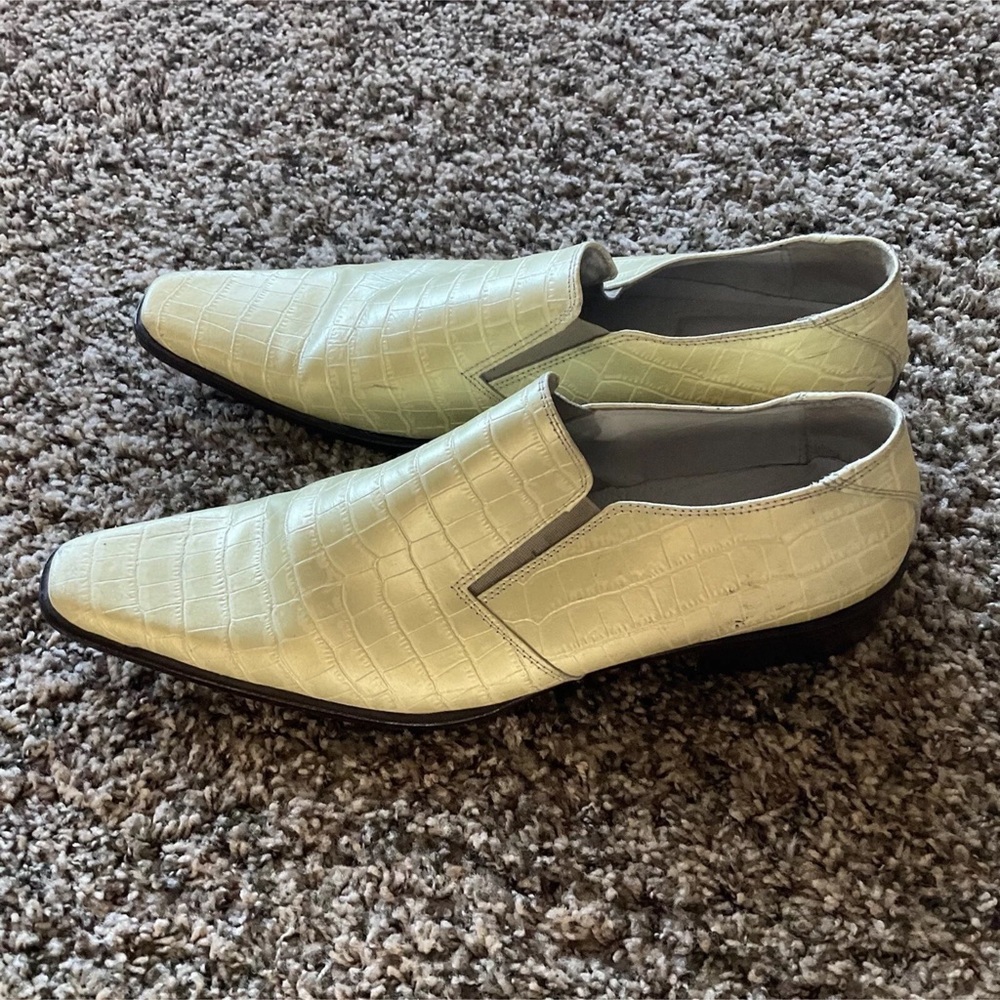 Sergio Cerruti Italy mens loafer shoes citrine color croc print leather size 45